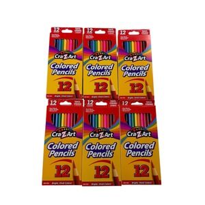 LOT 6 Cra-Z-Art Colored Pencils Bulk Set 12 Count Each Pre-Sharpened 10404 NEW